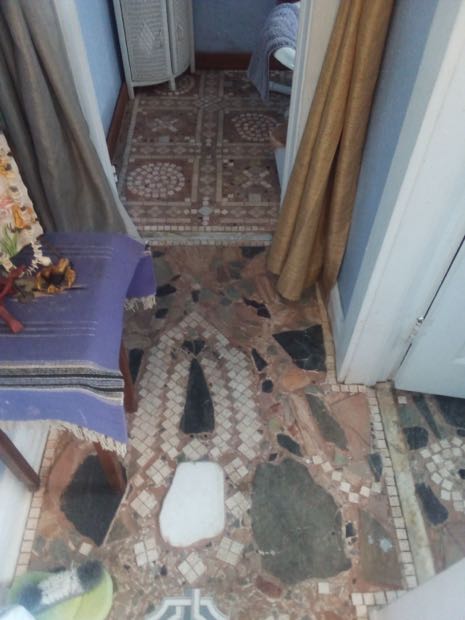 Stone terracotta inlay floors